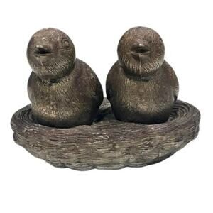 1960s Silver Plated Birds in a Nest Salt & Pepper Shakers